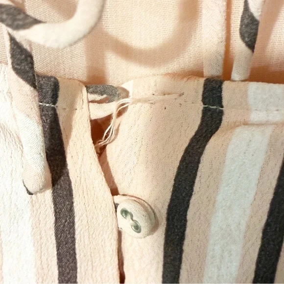 Privacy Please Maxi Sherman Dress in Pink Button Up Tie Side Slits Size Medium - Picture 6 of 7